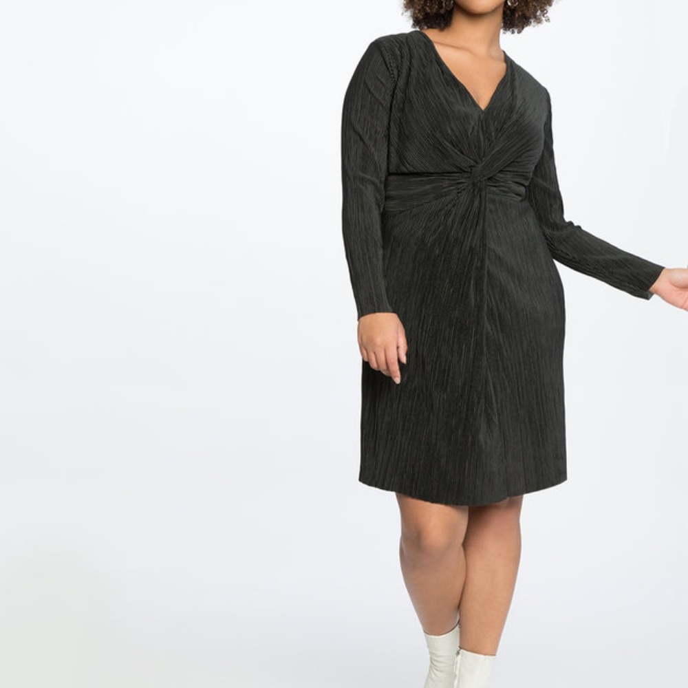 ELOQUII Knot Accordion Dress